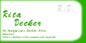 rita decker business card